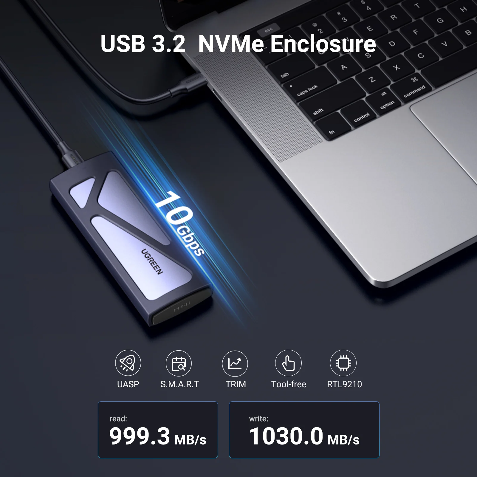 UGREEN M.2 NVMe SSD Enclosure Adapter - Image 8